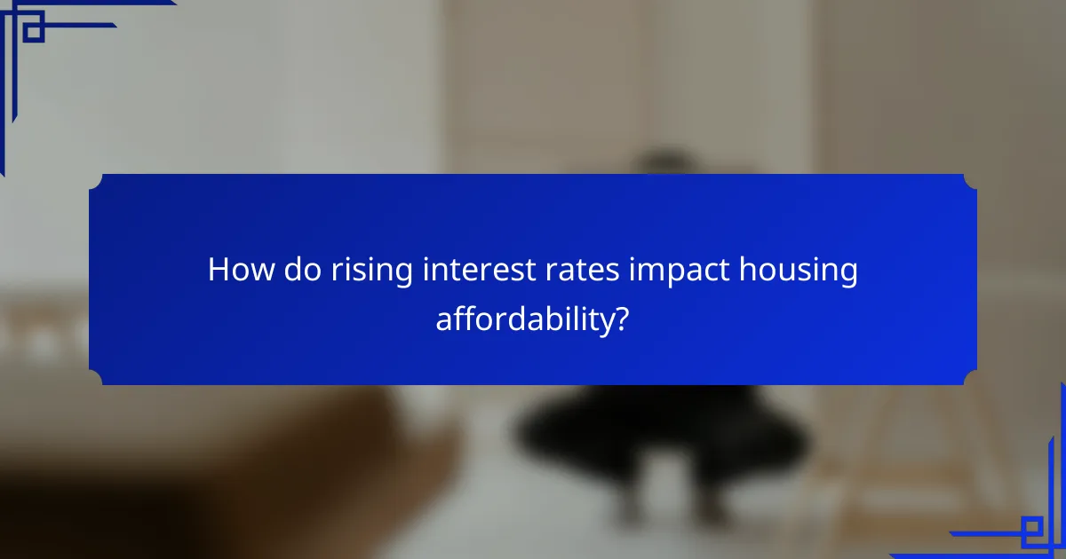 How do rising interest rates impact housing affordability?