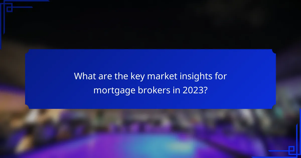 What are the key market insights for mortgage brokers in 2023?