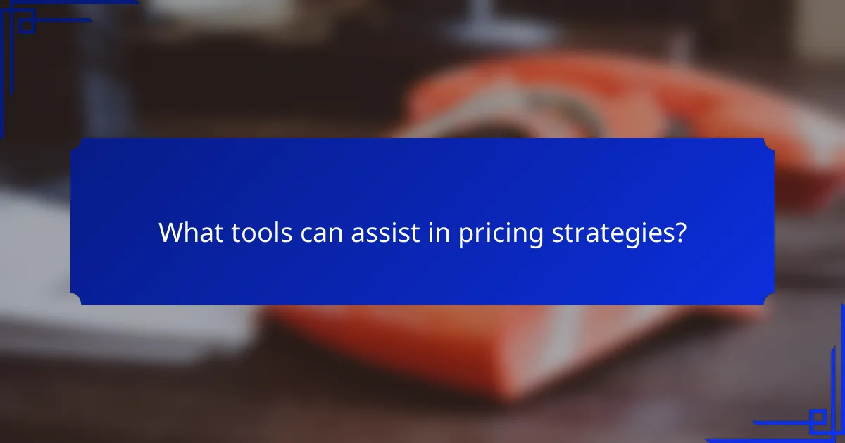 What tools can assist in pricing strategies?